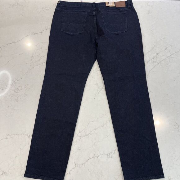 Prana Hillgard NEW Jeans Mens 42x34 Blue Dark Rinse Tapered Leg Slim Fit Organic - Picture 2 of 13